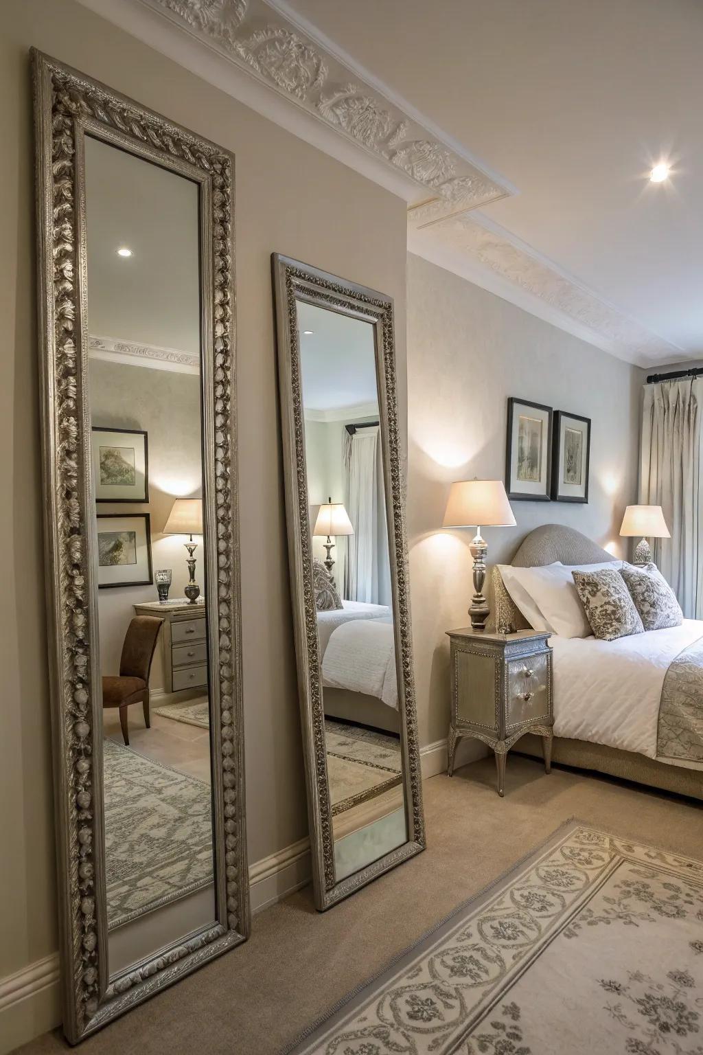 Mirrors amplify light and create the illusion of space.