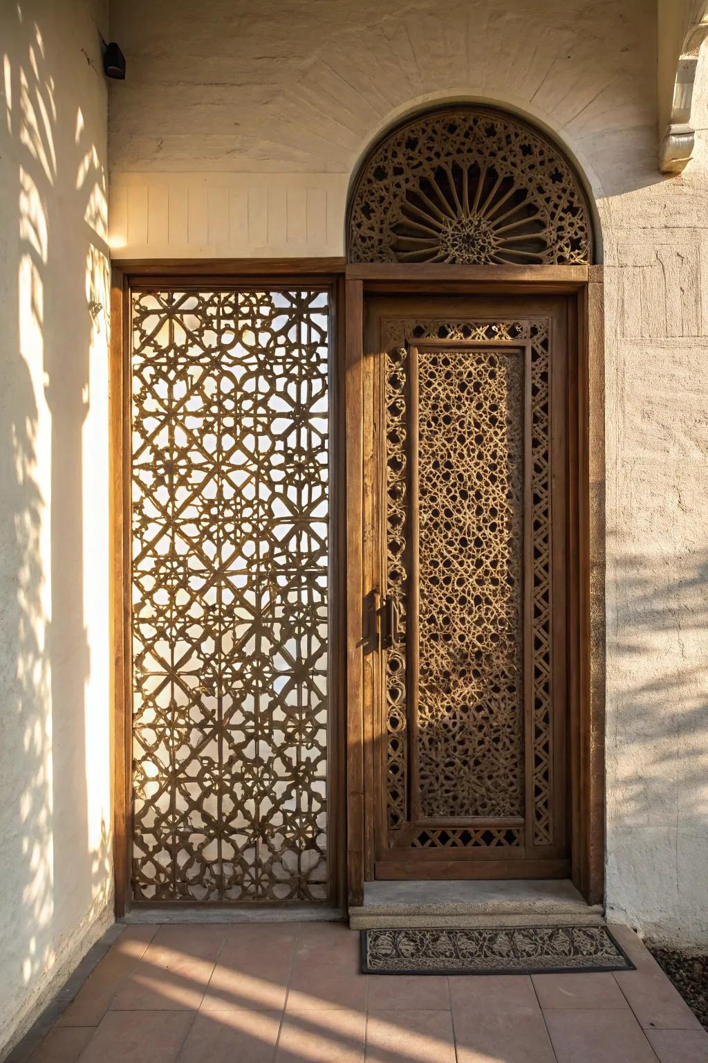 Decorative screens can stylishly hide unused doorways.