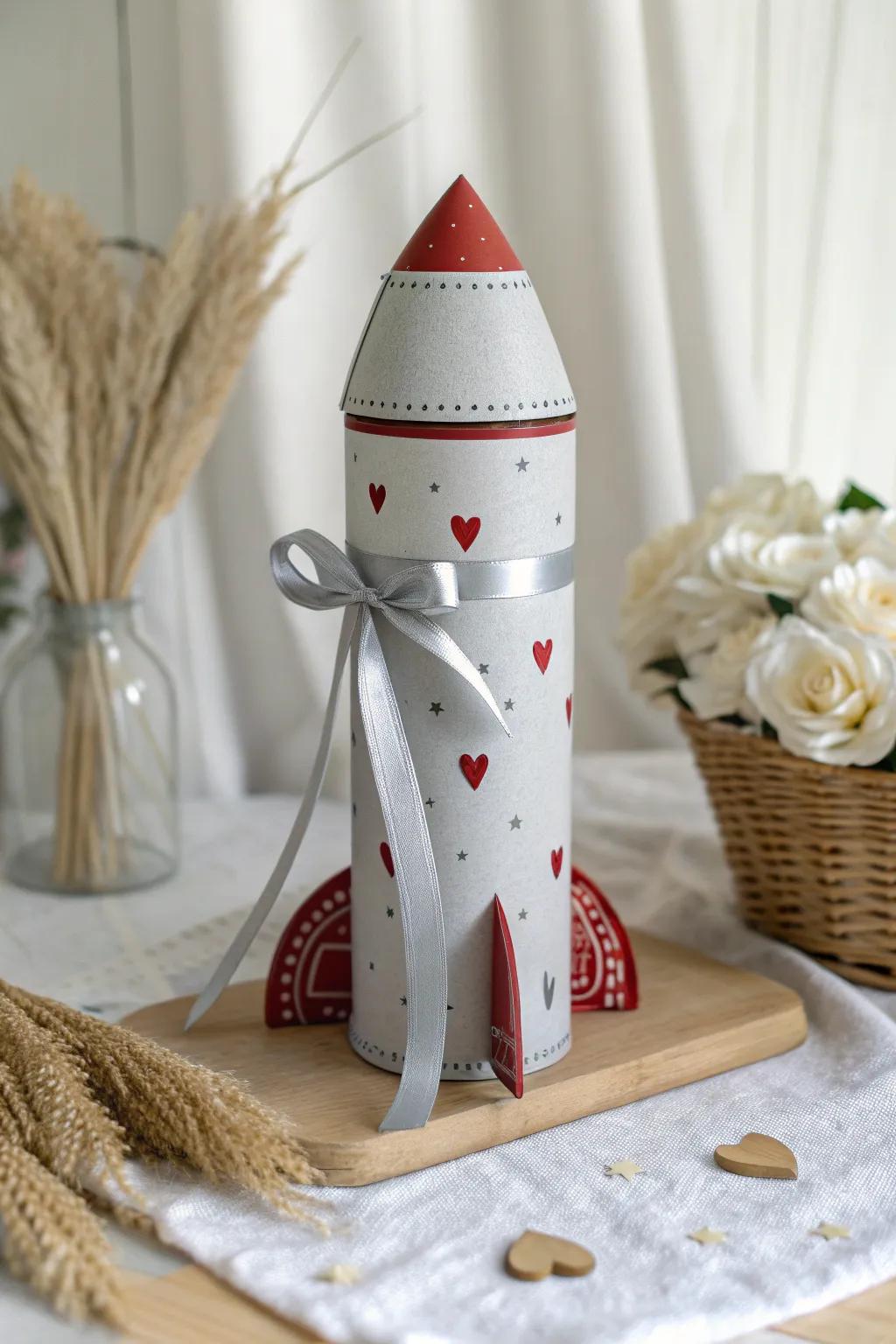 Launch your love notes to new heights with this charming Scandinavian-inspired Valentine rocket box!