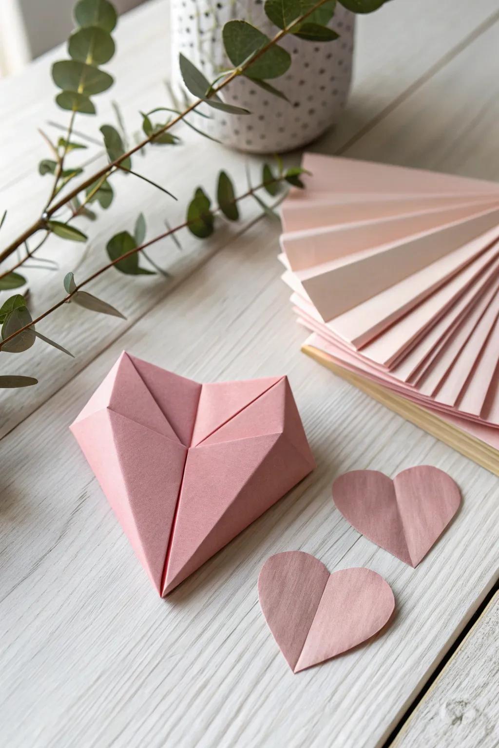 Craft love with simplicity: Origami heart kits for Valentine's Day fun.