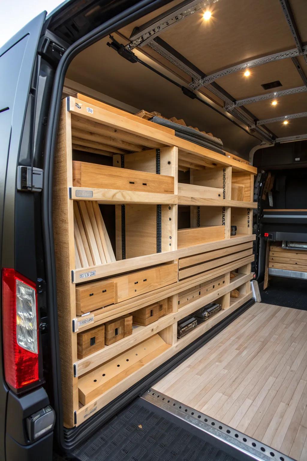 Masterful Craftsmanship: Organize your van with precision and style, tailored for the dedicated carpenter.