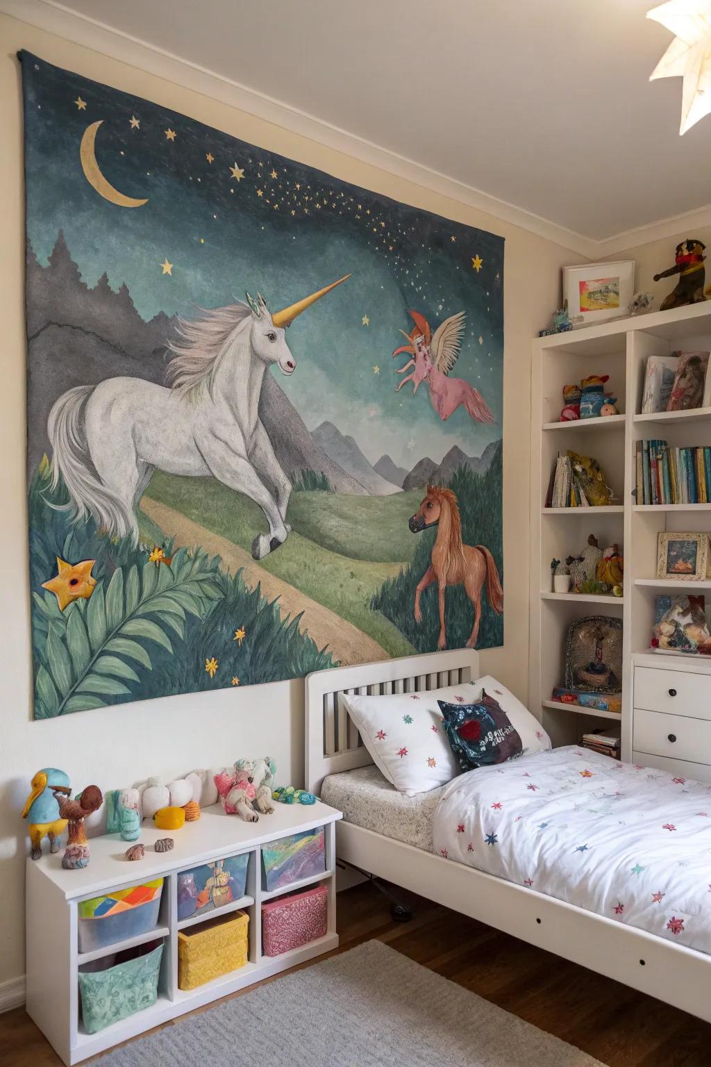 Fantasy and imagination transform a child's room into a magical haven.