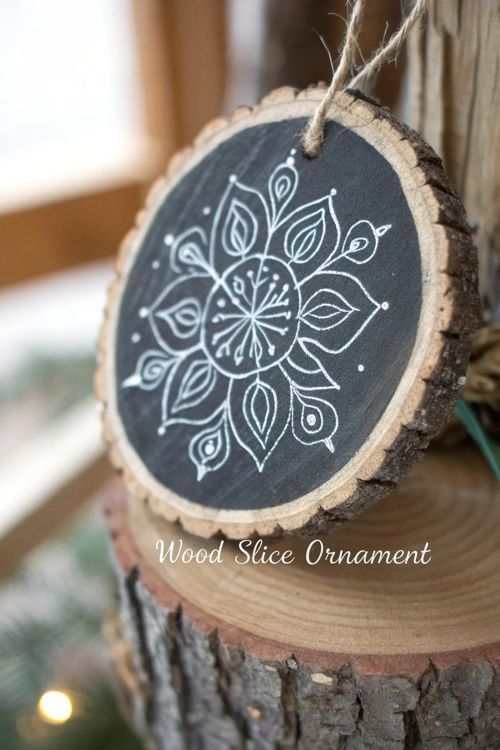 Transform your space with the rustic charm of customizable chalkboard wood ornaments.