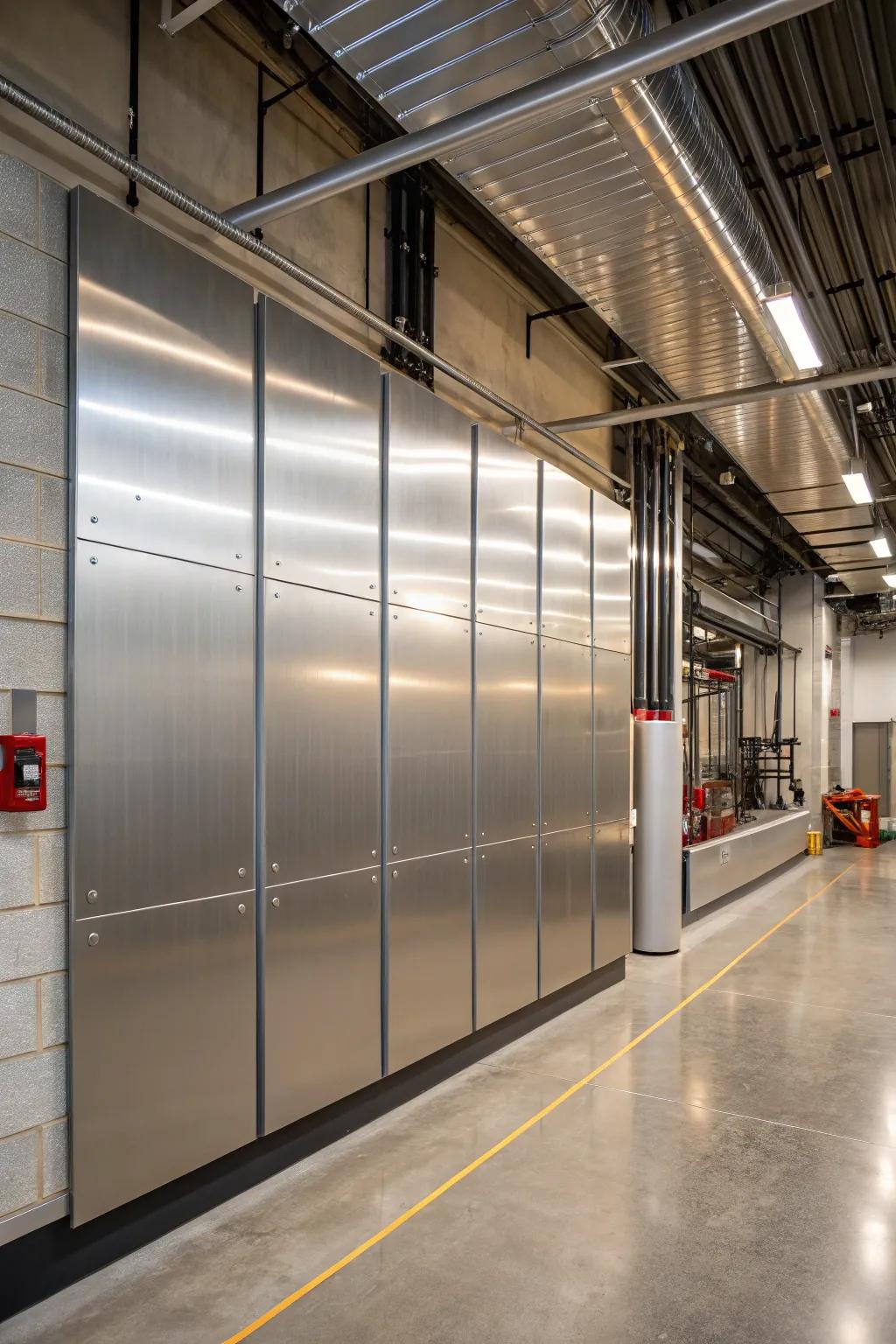 Metal panels bring an industrial edge to workshop design.