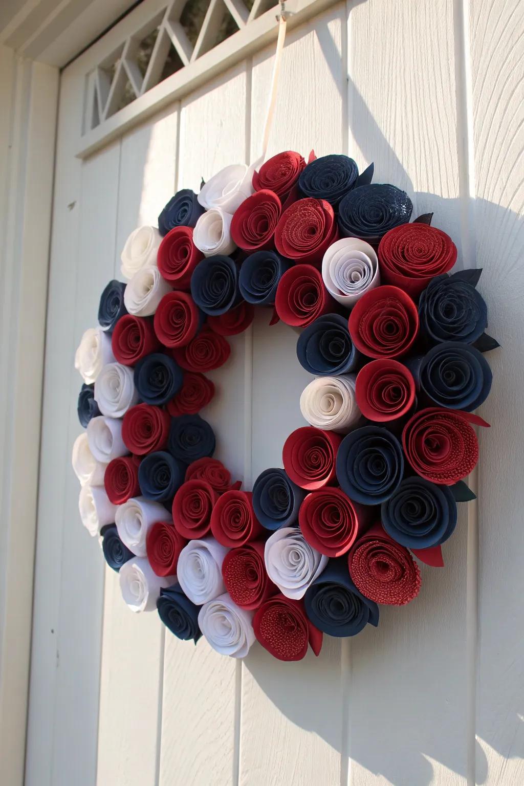 Celebrate the 4th of July with minimalist elegance: DIY Flower Cone Wreath.