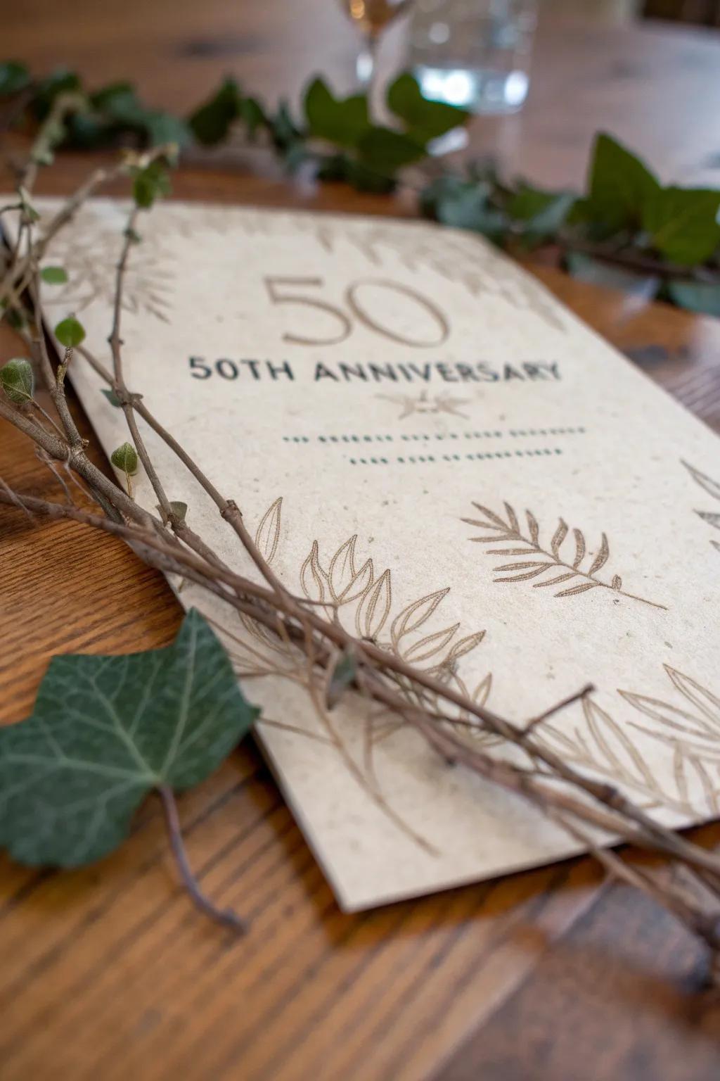 Opt for environmentally conscious elegance with eco-friendly invitation designs.