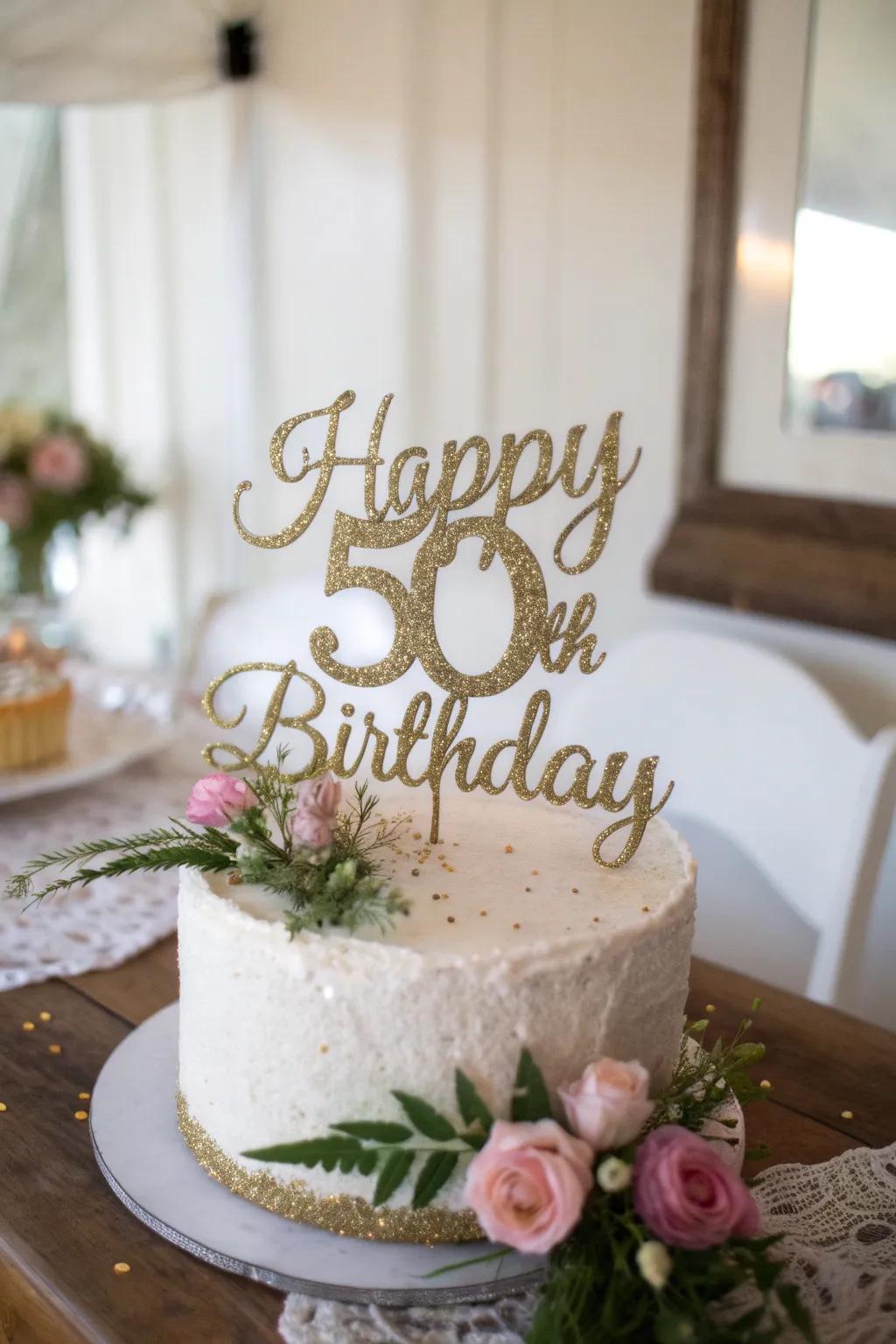 Crown your milestone moment with a glittering, handcrafted cake topper!