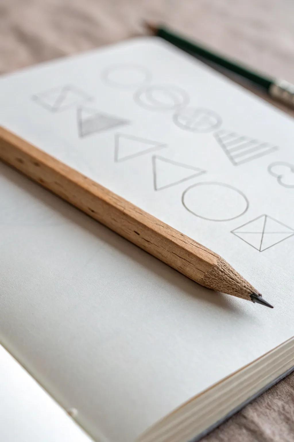 Discover the elegance of simplicity with geometric sketches. Unleash your creativity with just a pencil and basic shapes!