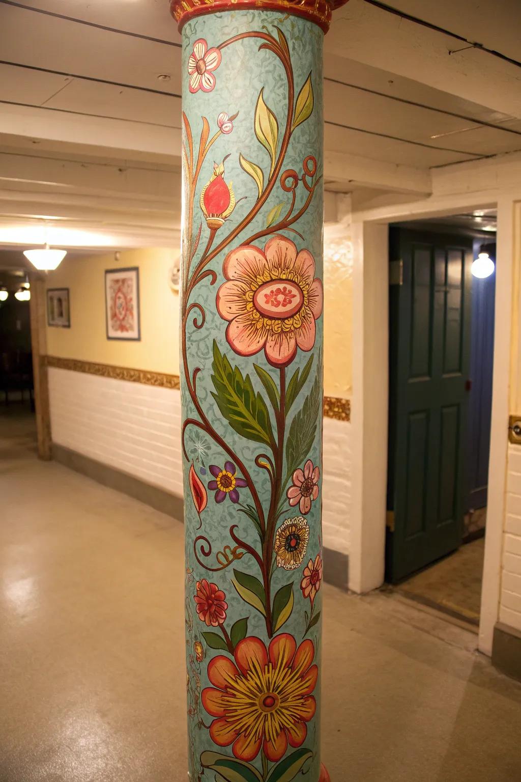 Transform your space with stunning painted pole art – where craftsmanship meets creativity.