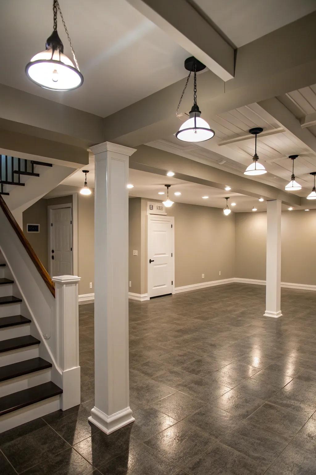 Modern fixtures offer sleek and simple elegance.
