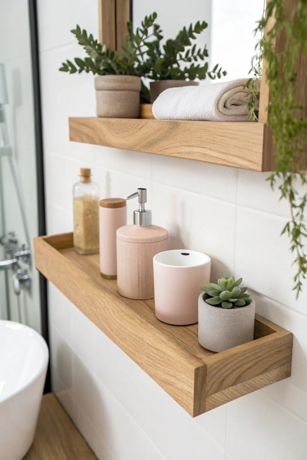 Elevate your bathroom with minimalist elegance and smart storage solutions.