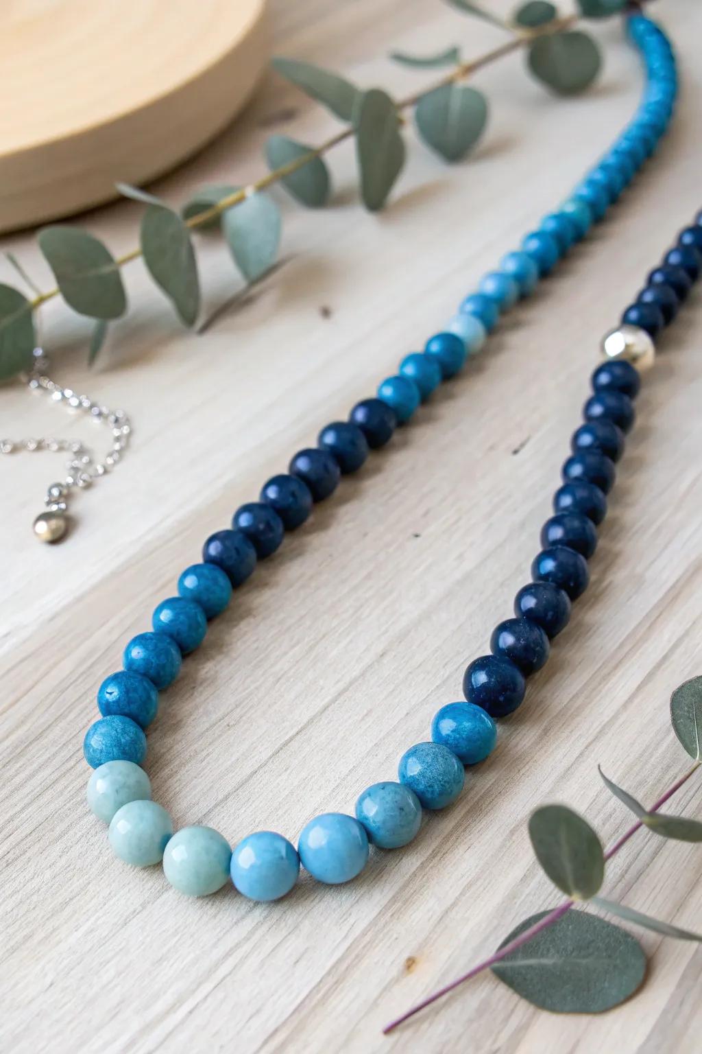 Embrace the serene beauty of monochrome magic with this sky-inspired beaded necklace.