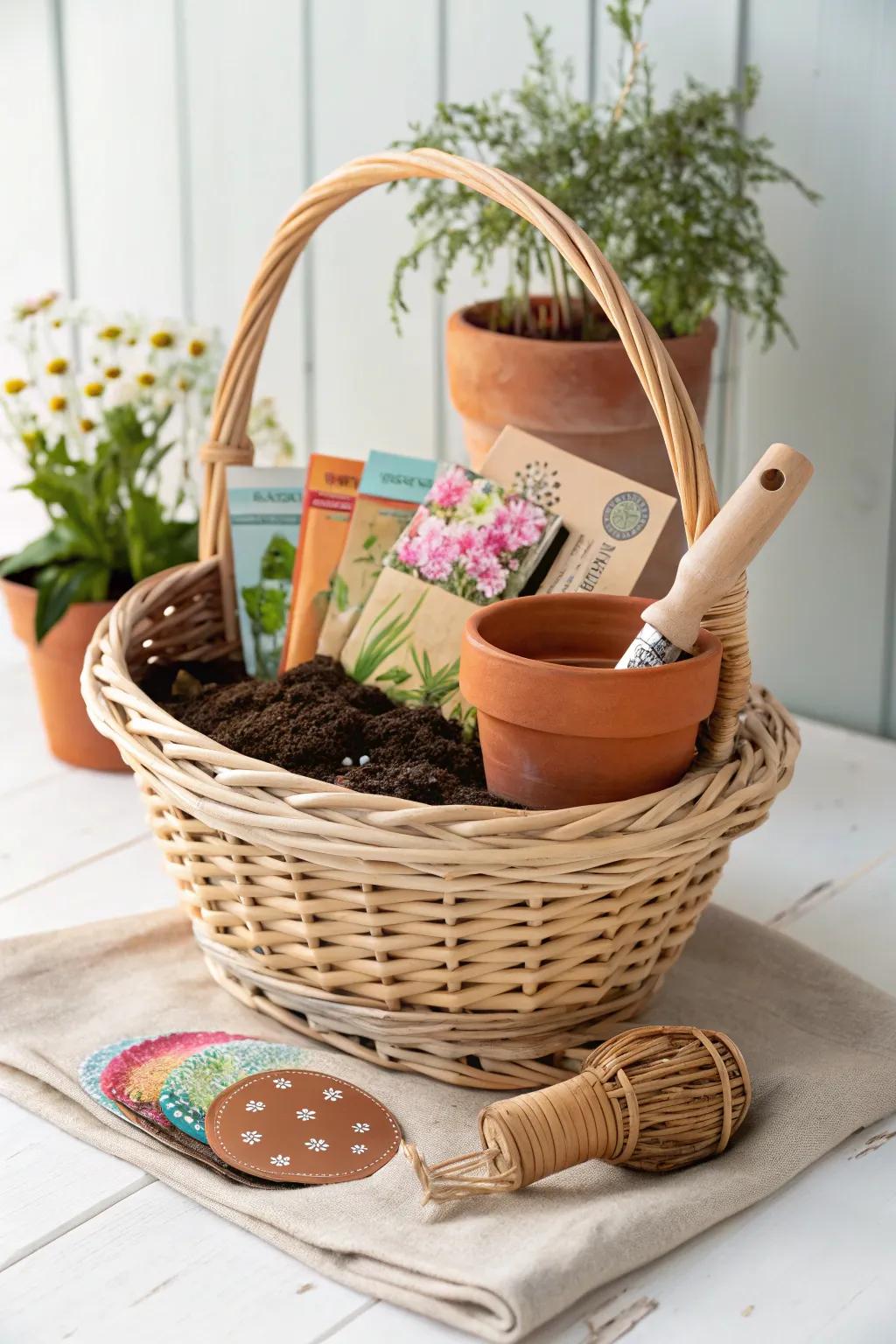 Nurture their green dreams with this charming birthday basket, perfect for plant lovers. 🌿✨