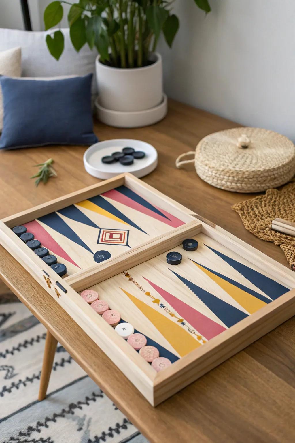Transform your backgammon game into a stylish art piece that complements your home decor. #CraftedElegance #GameNightInStyle