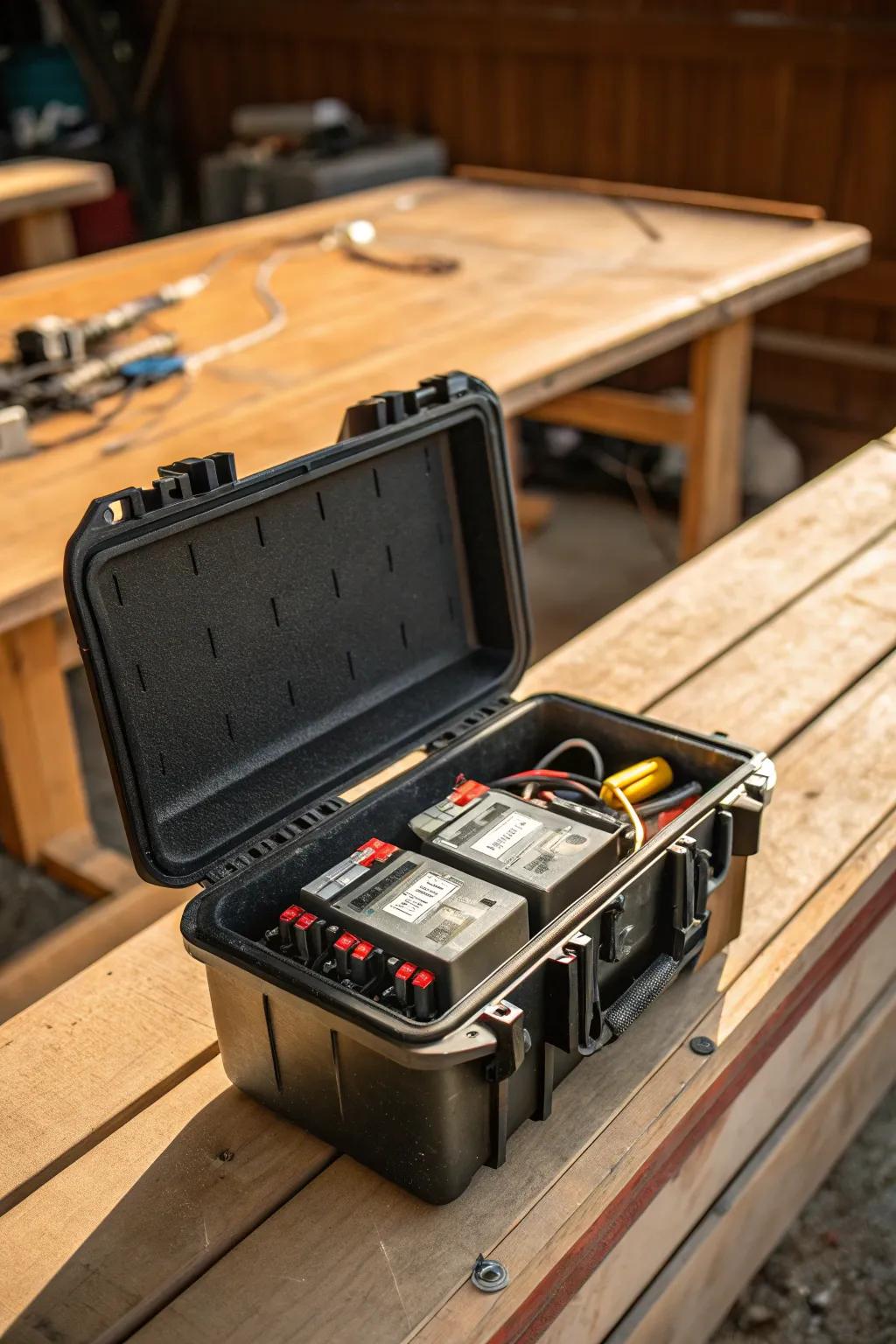 Transform your Pelican case into the ultimate waterproof battery box—where durability meets design.