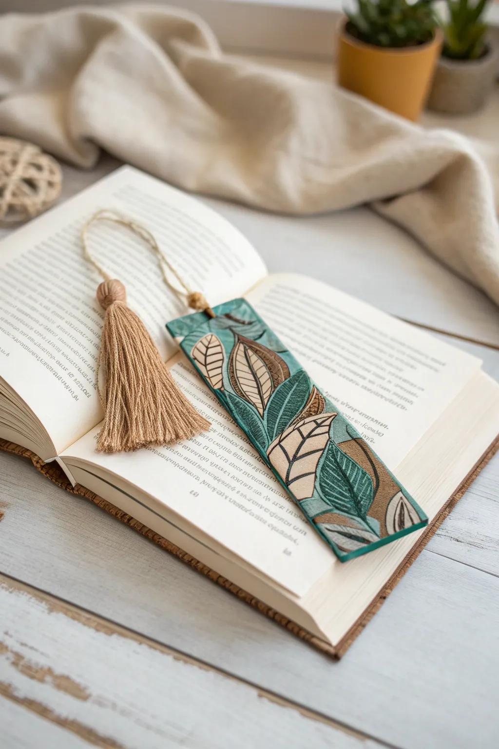 Add a touch of vintage charm to your reading nook with this beautifully crafted postcard bookmark.