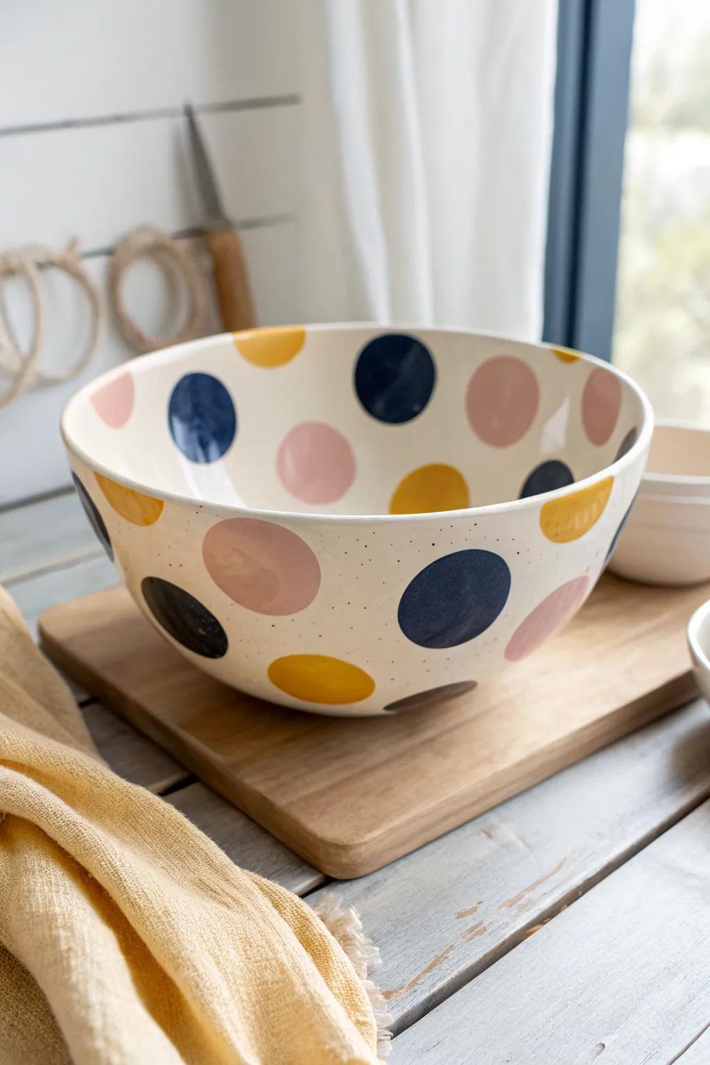 Add a playful touch to your gatherings with whimsical polka dot bowls!