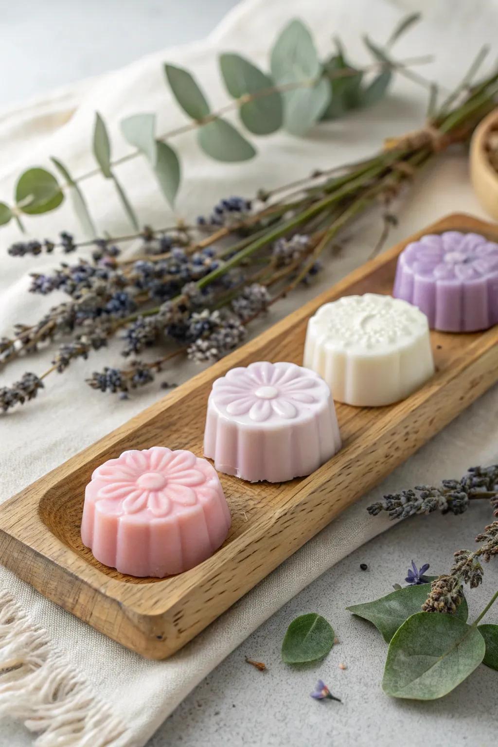 Charming handcrafted miniature soaps: a perfect blend of elegance and simplicity for your bridal shower gifts.