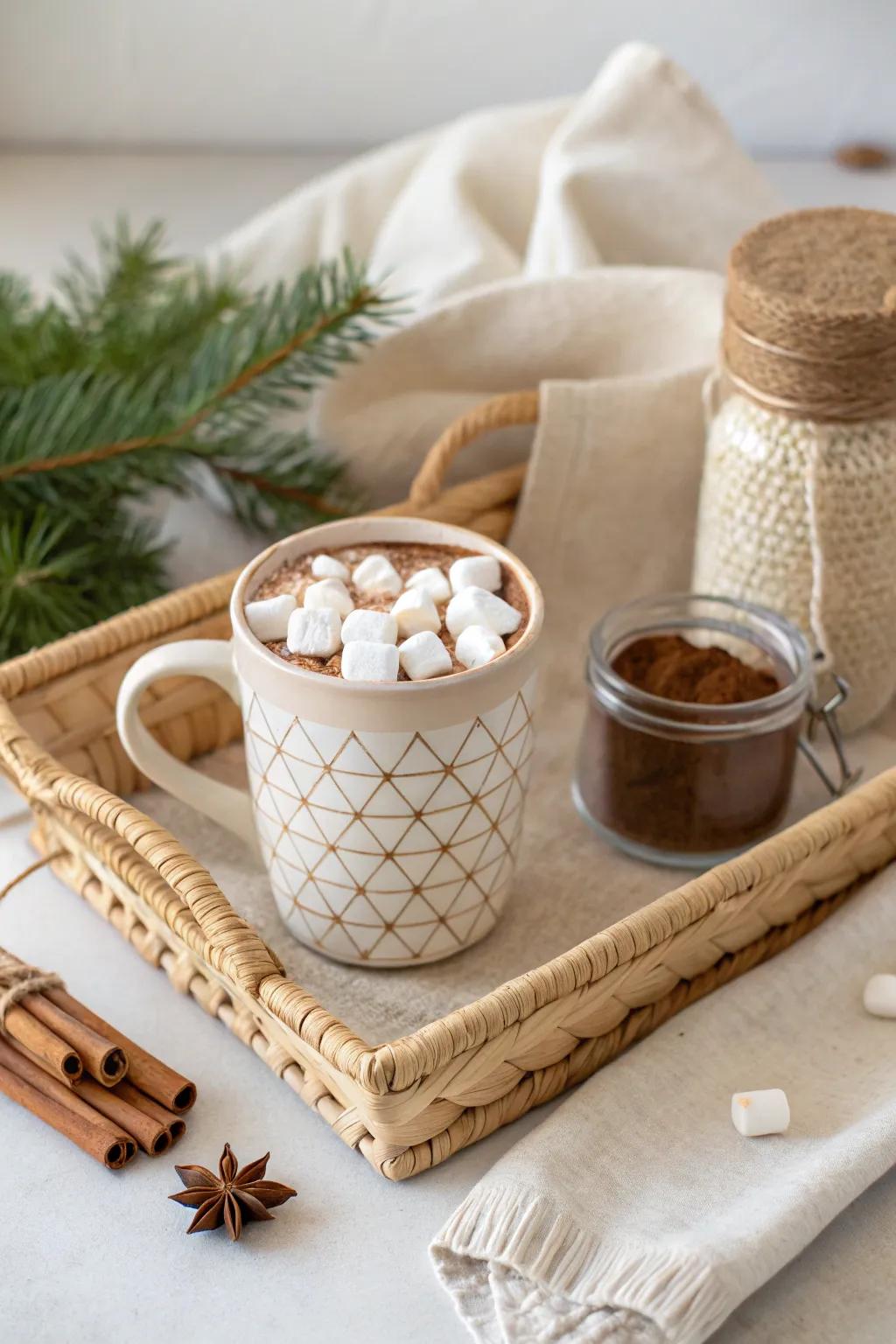 Cozy up with a touch of elegance: Create your own DIY hot cocoa kit for a delightful winter treat.