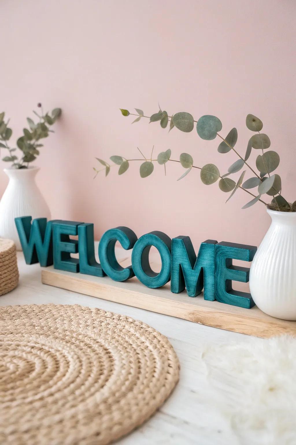 Welcome the fun with bold, handcrafted bubble letters—where minimalist meets boho elegance.