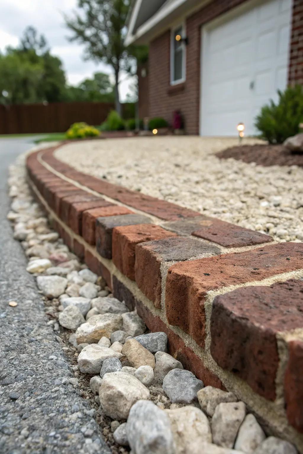 Transform your driveway with a touch of craftsmanship: DIY brick borders that boost curb appeal.