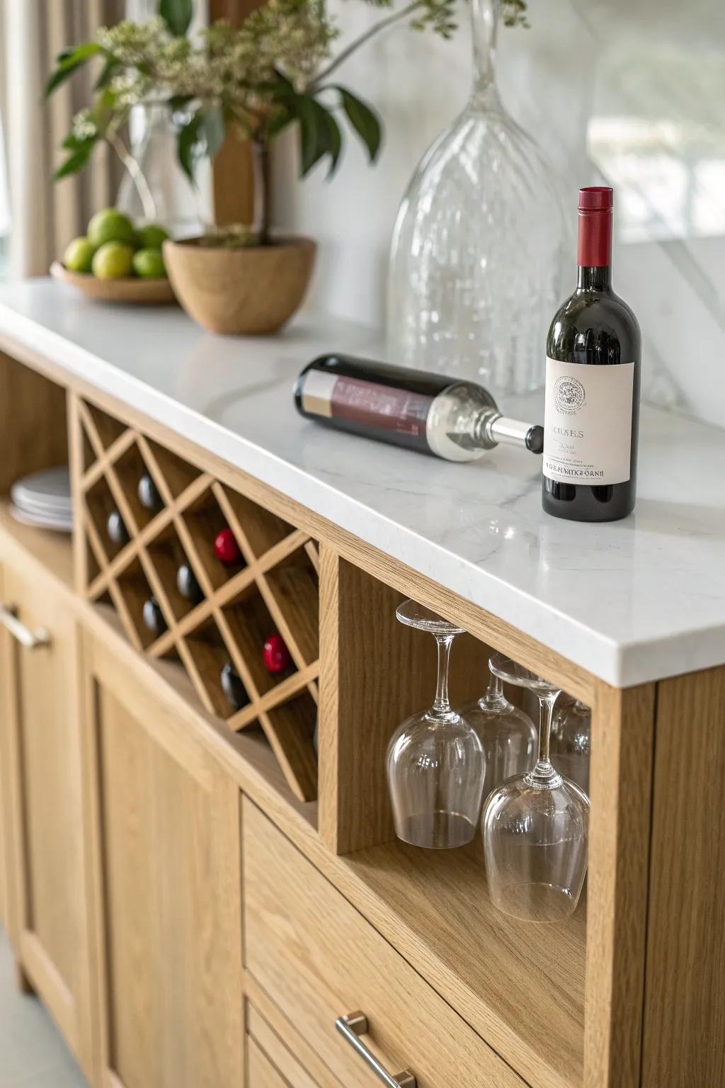 Elevate your entertaining space with a chic wine station makeover. 🍷✨