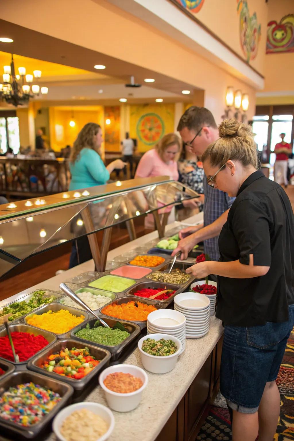 Interactive stations add excitement to your buffet.