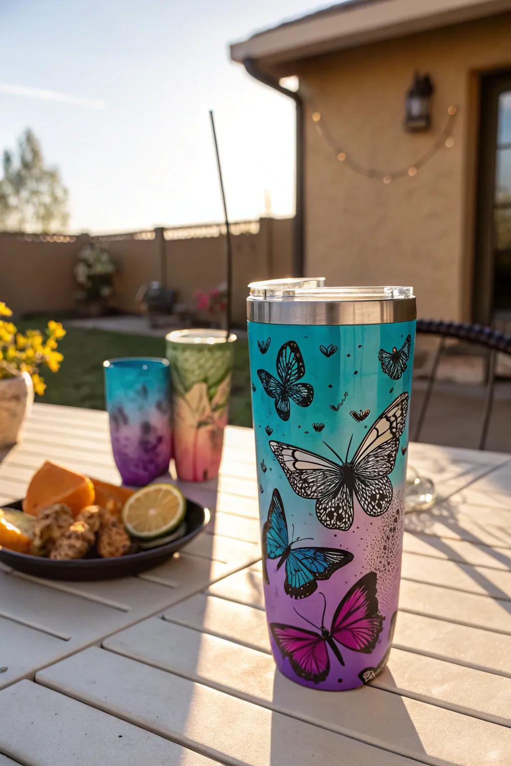 Watch your tumbler transform with temperature-sensitive color-changing vinyl.