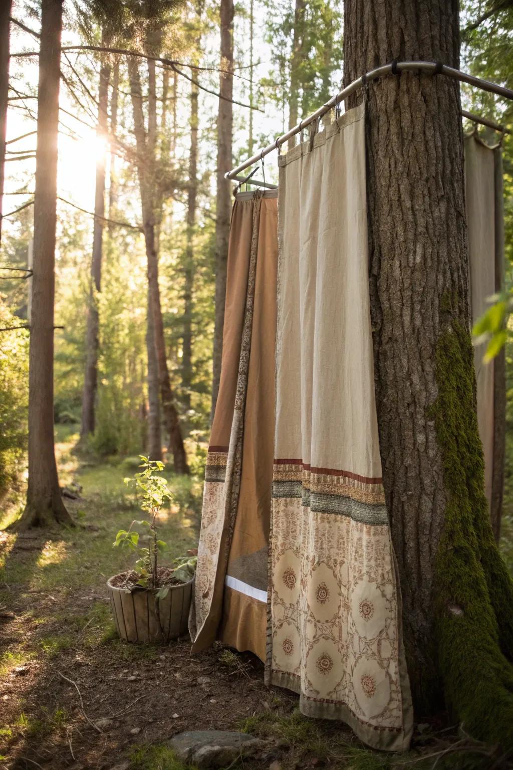 Embrace nature with this eco-friendly shower curtain, turning the outdoors into your own private oasis.