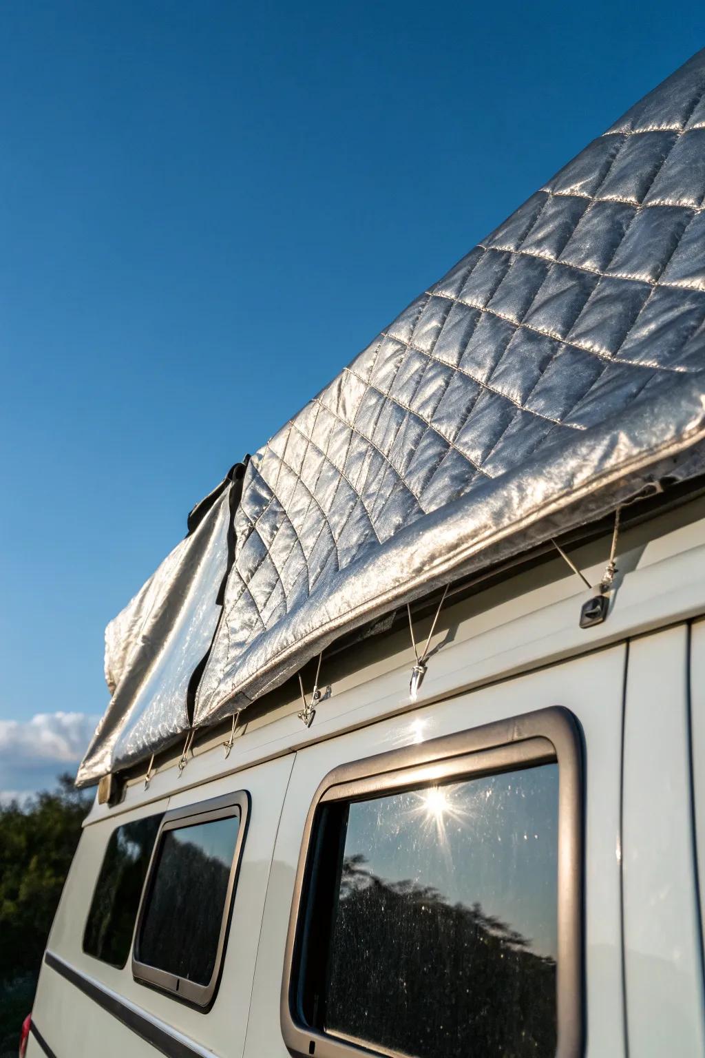 Master the elements with a Reflective Roof Barrier – craftsmanship that keeps your camper cozy all year round.