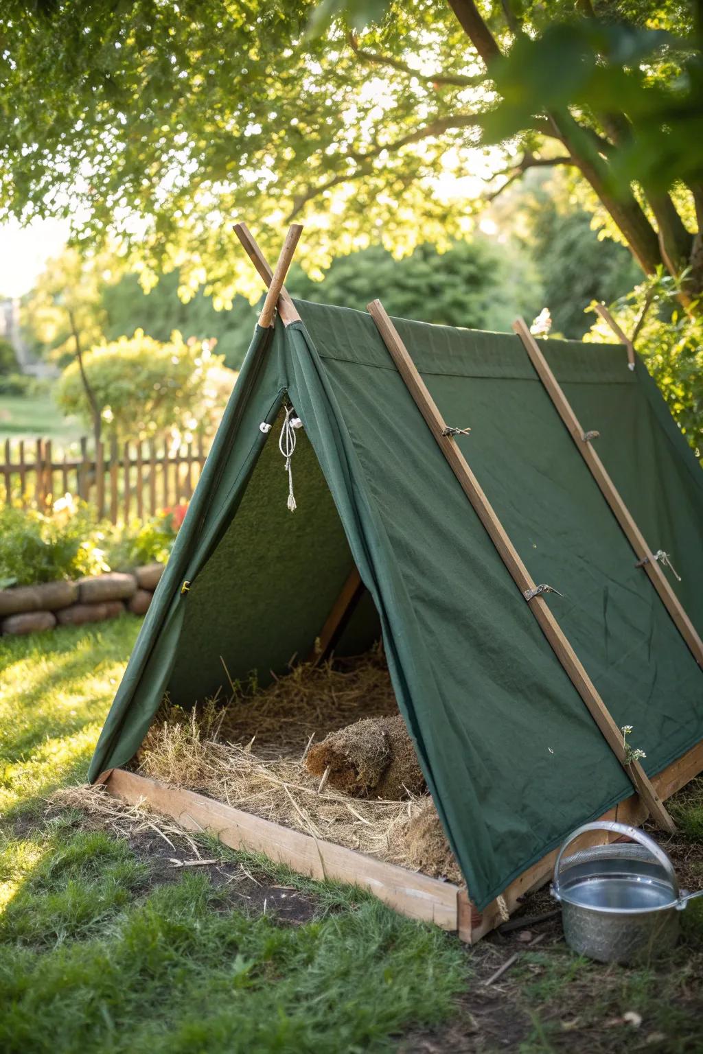 Elevate your backyard with a charming outdoor tent brooder — where style meets functionality.
