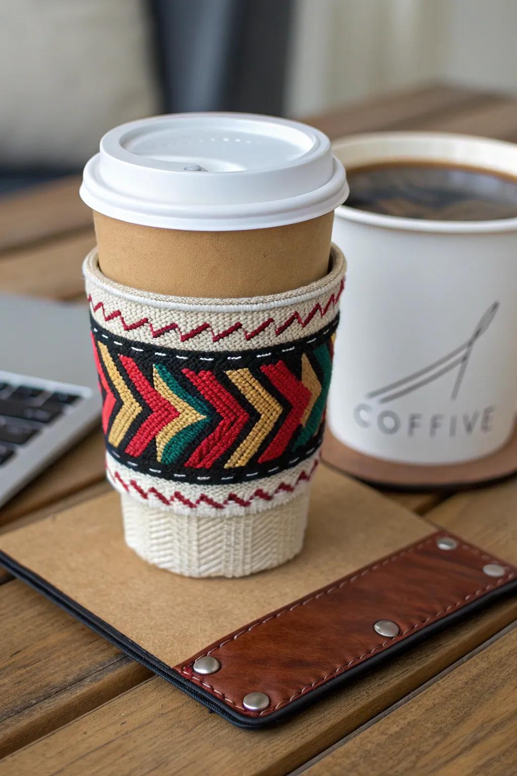 Elevate your coffee ritual with a sleeve that does more than just keep your hands warm.