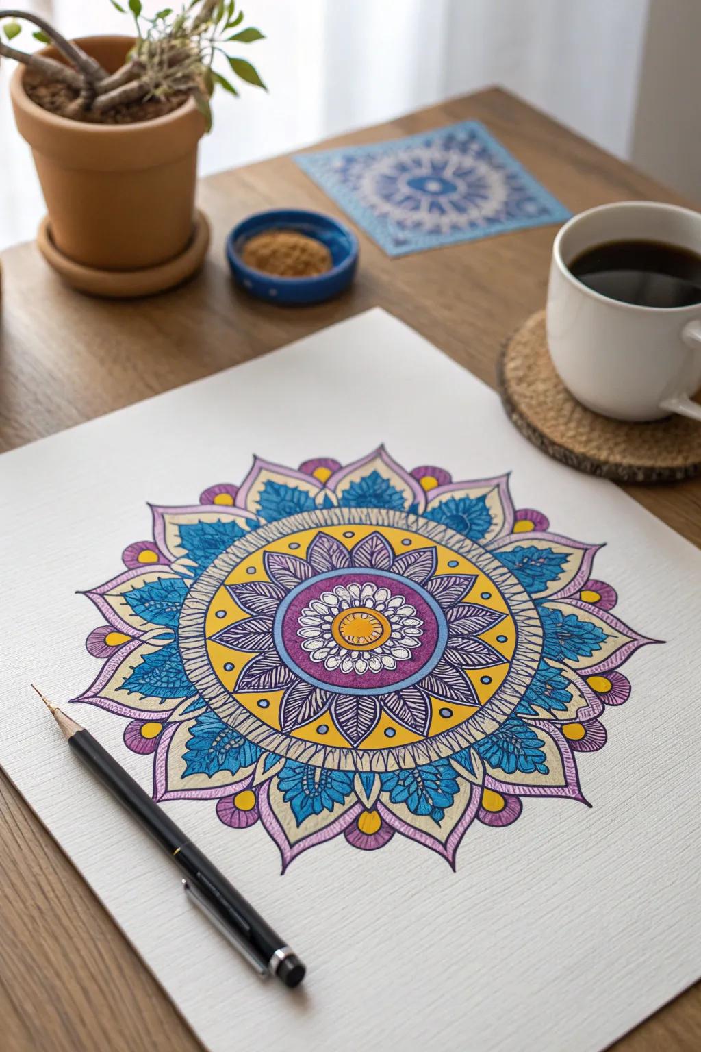 Explore the vibrant beauty of intricate mandalas, where every hue adds life to the pattern. #ColorfulCreations