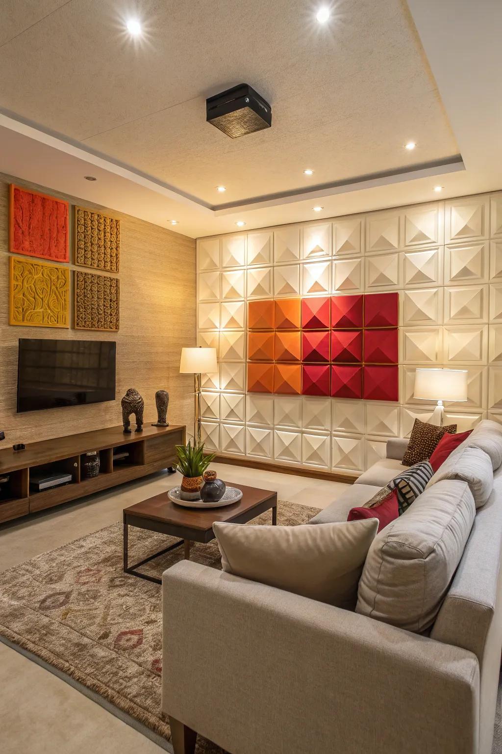 Create depth with floating walls.