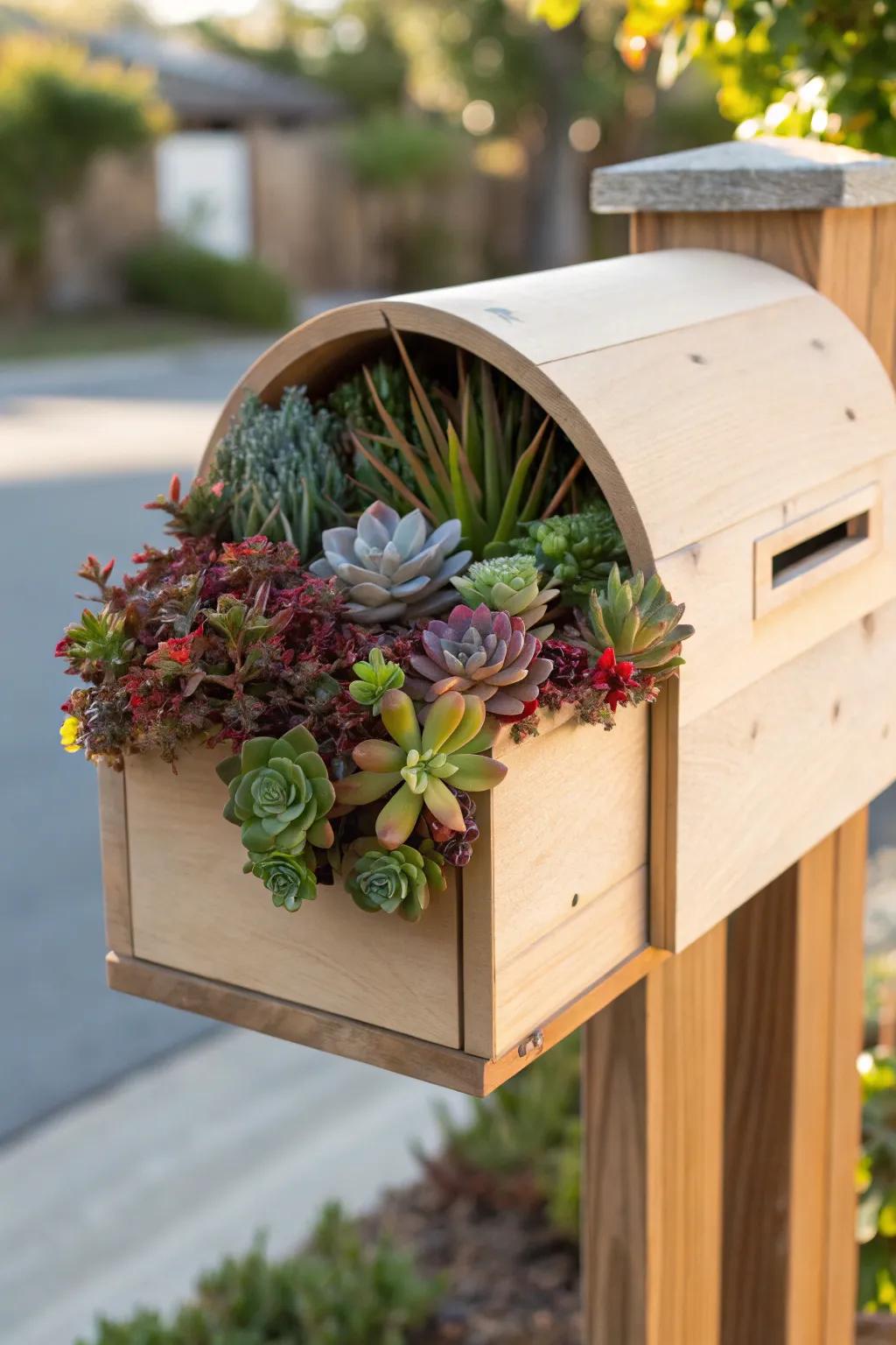 Transform your mailbox into a stunning succulent planter for year-round curb appeal!