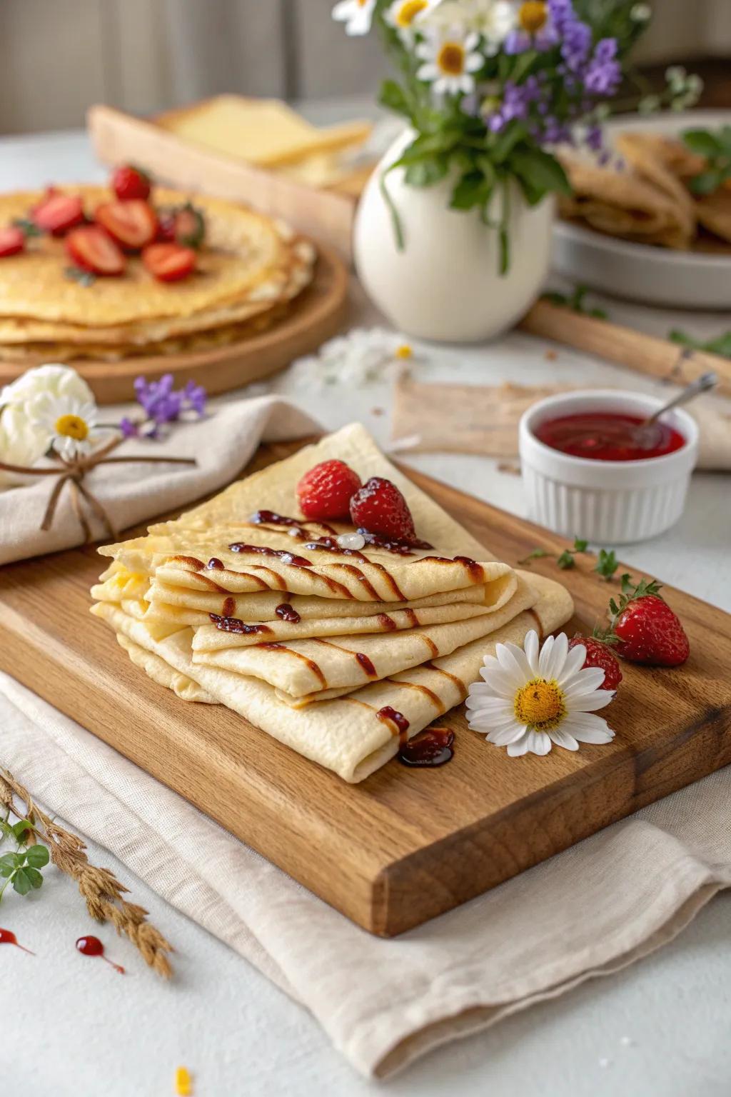 Elevate your crepe bar with rustic elegance and natural beauty.