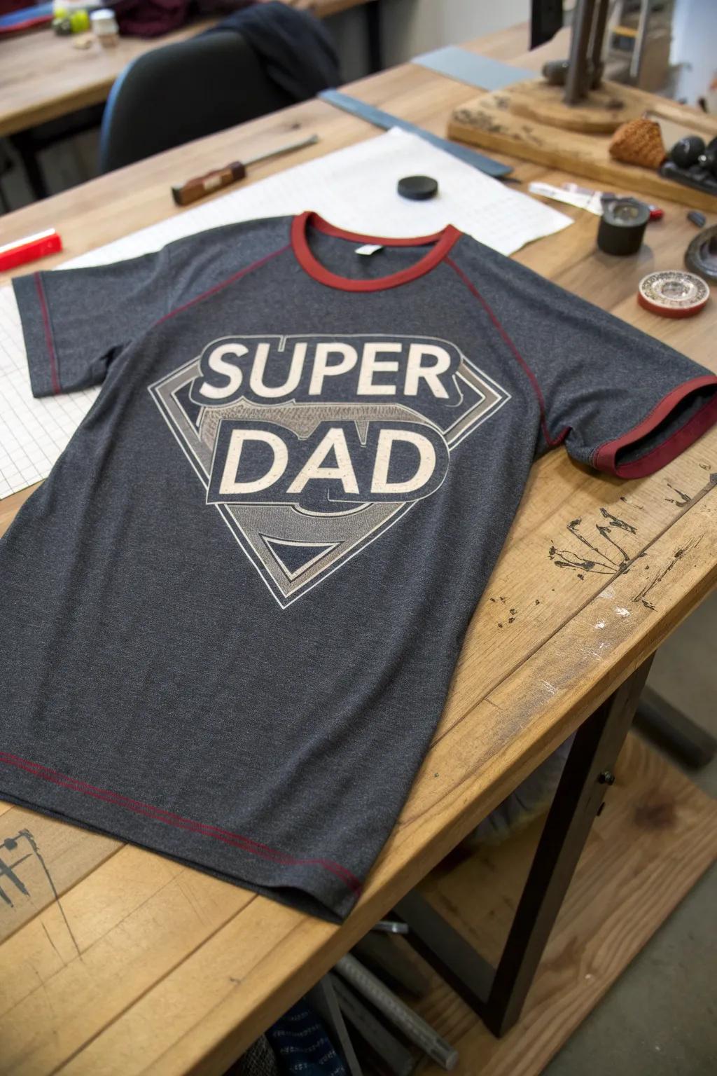 Celebrate Dad's superpowers with a handcrafted 'Super Dad' shirt, where style meets craftsmanship.