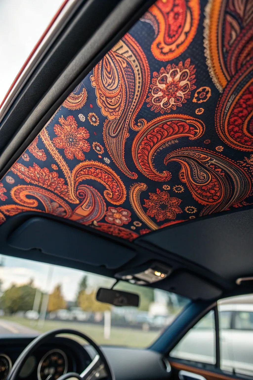 Transform your ride into a retro paradise with bespoke paisley prints.