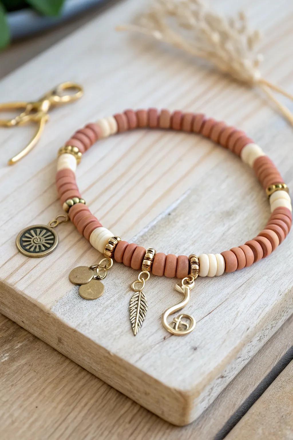 Add a personal touch to your minimalist bracelet with charming details that reflect your passions.