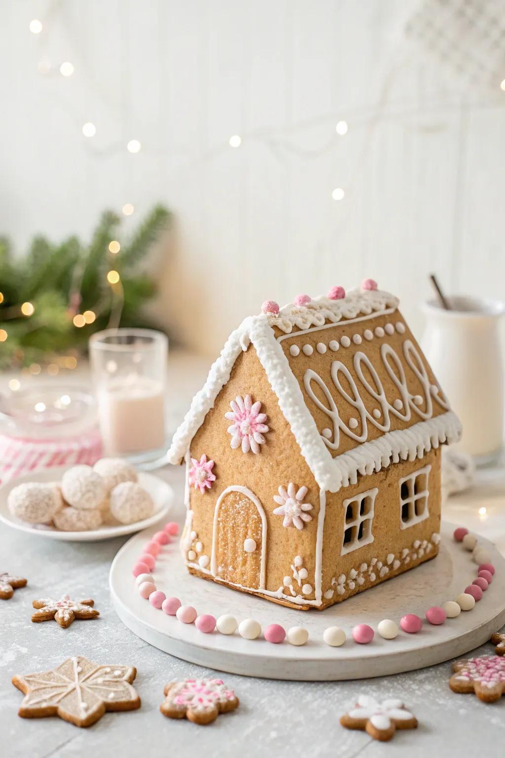 Craft your own cozy gingerbread masterpiece with a Scandinavian twist—perfect for adding a touch of handmade charm to your holiday decor!