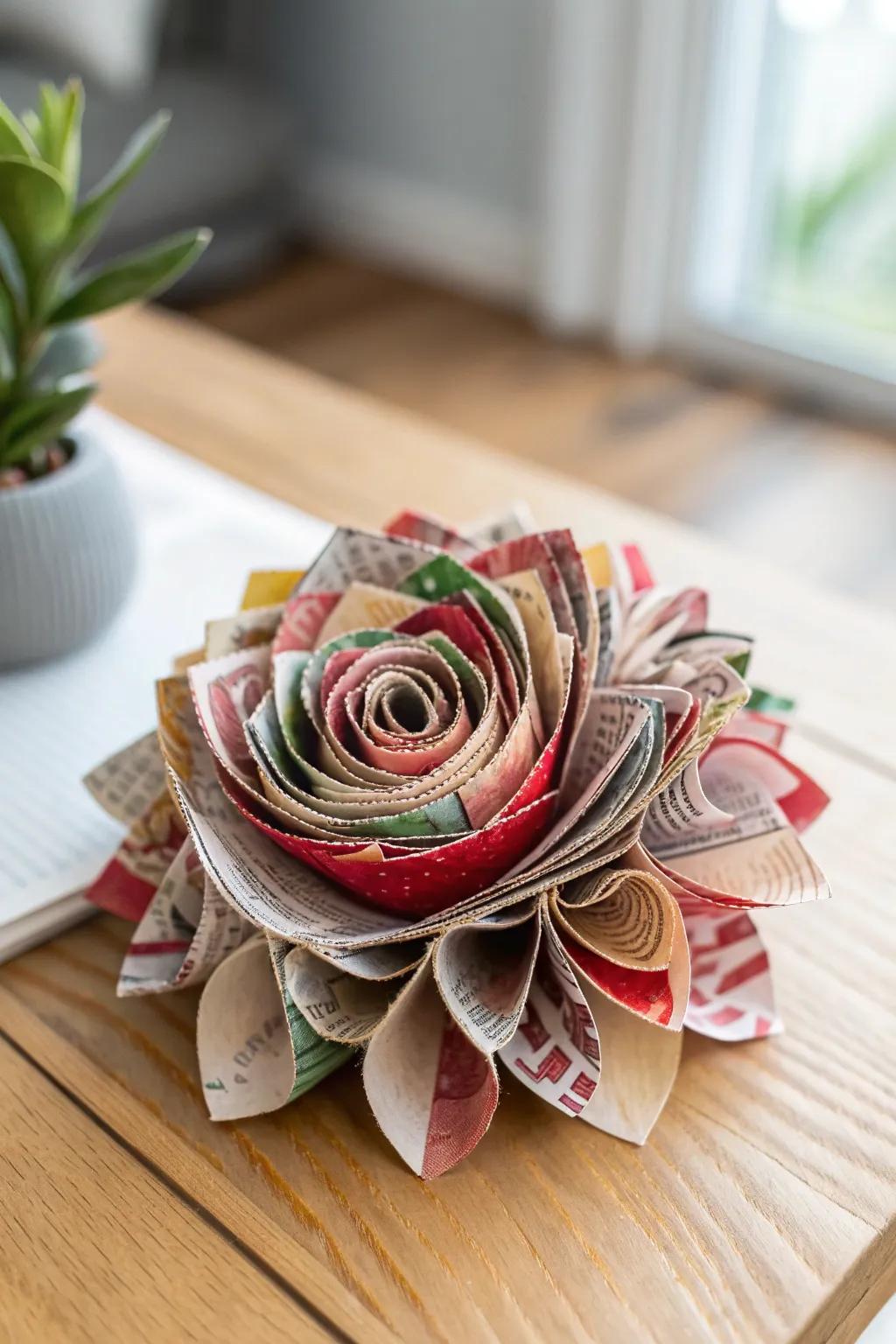 Transform old magazines into stunning paper flowers for eco-friendly and budget-friendly graduation decorations.