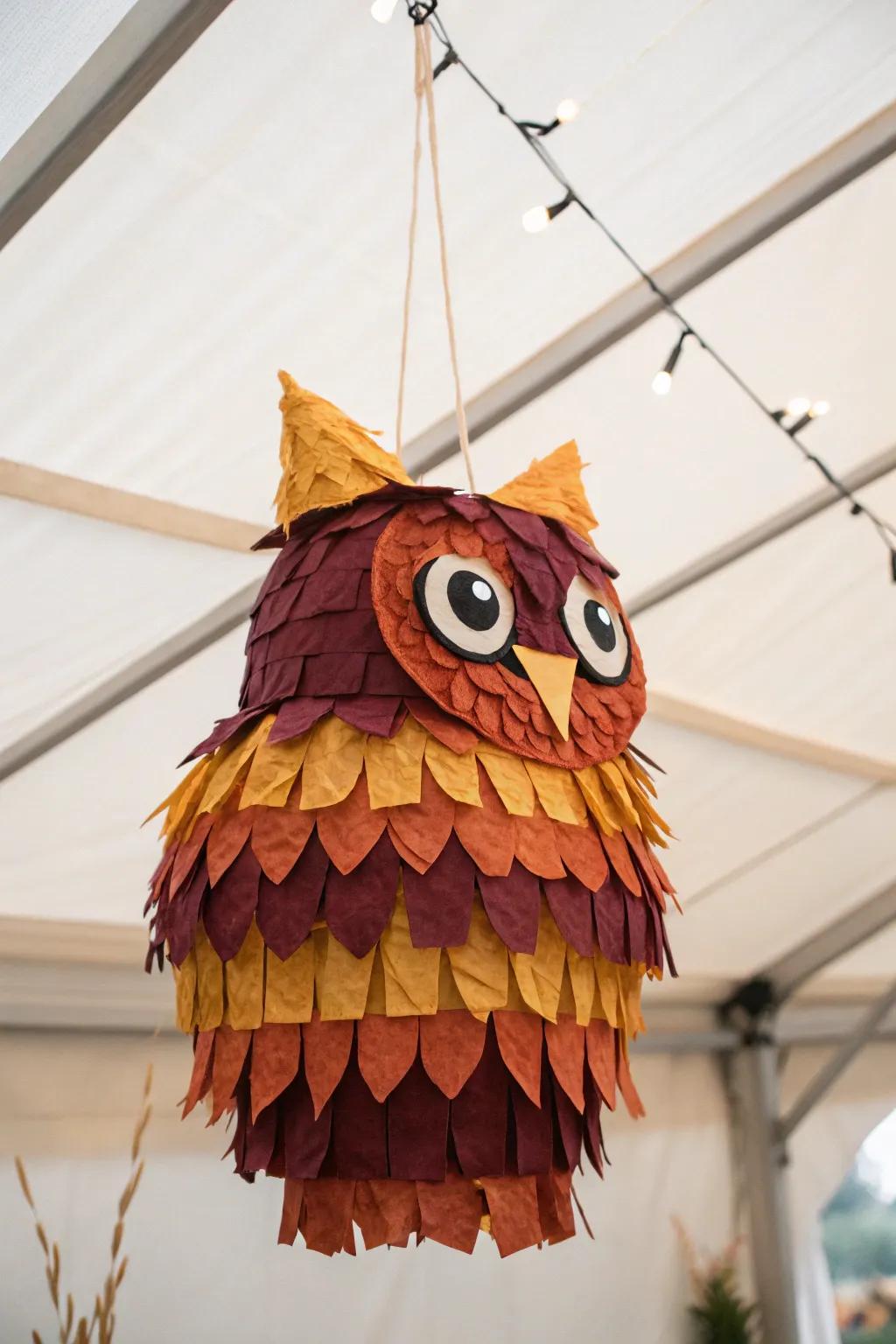 Add a touch of enchantment to your fall gathering with this charming owl piñata. 🍂🦉 #DIYMagic #CraftWithLove