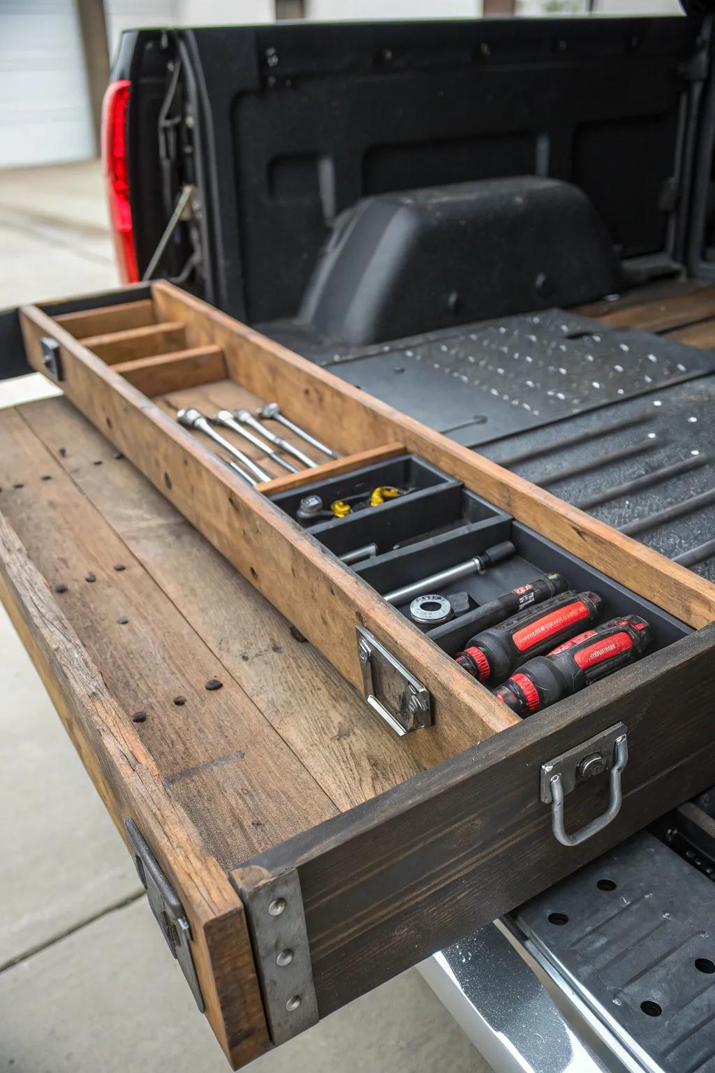 Elevate your tool organization with a custom DIY sliding tray that blends functionality with craftsmanship.
