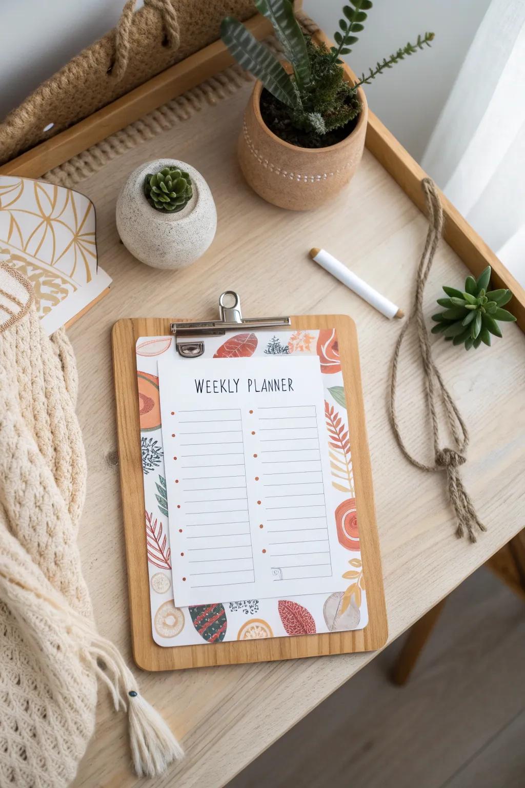 Check off your tasks in style with this beautifully crafted planner, where simplicity meets bold design.