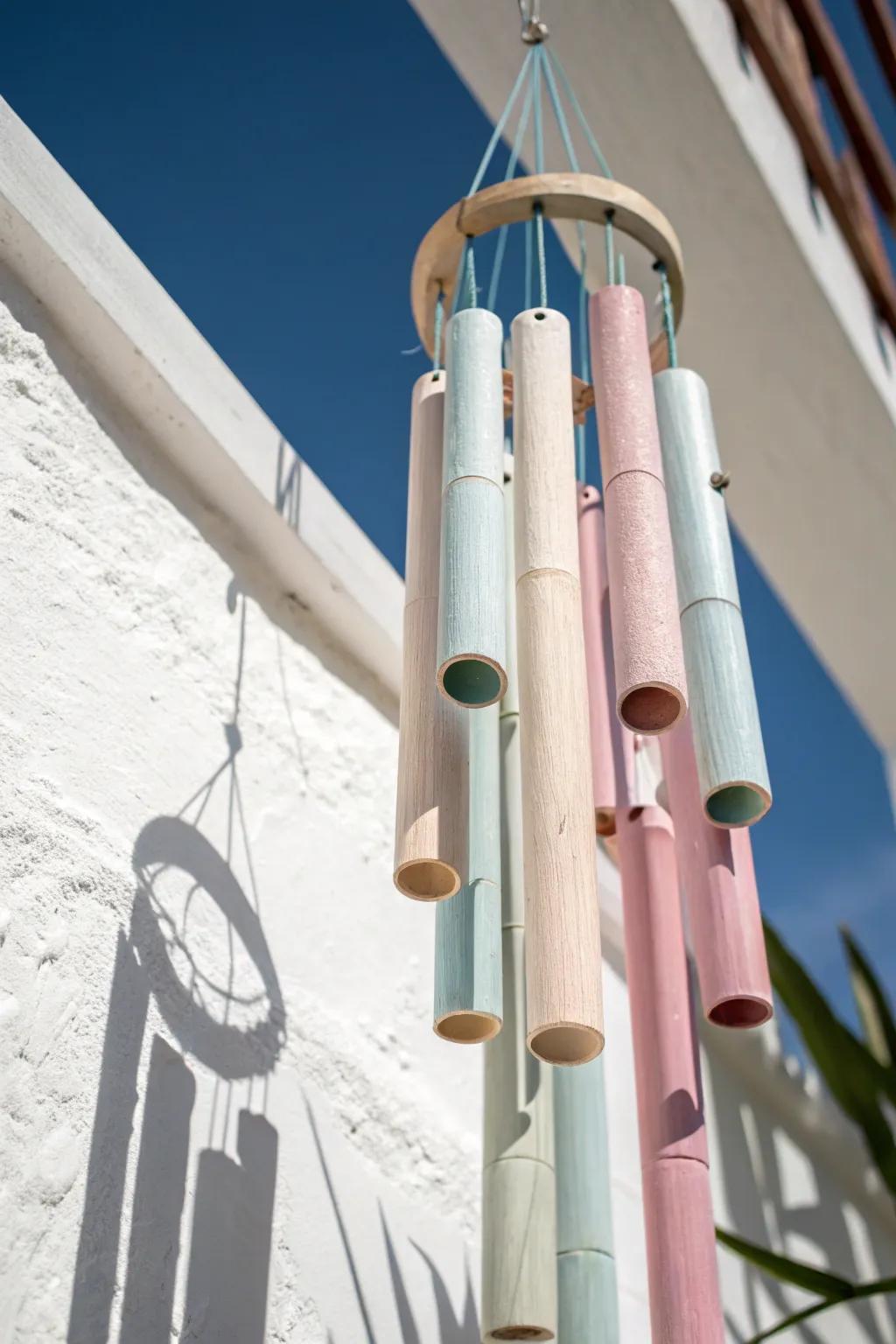 Embrace tranquility with these stunning bamboo wind chimes, where simplicity meets elegance in every breeze.