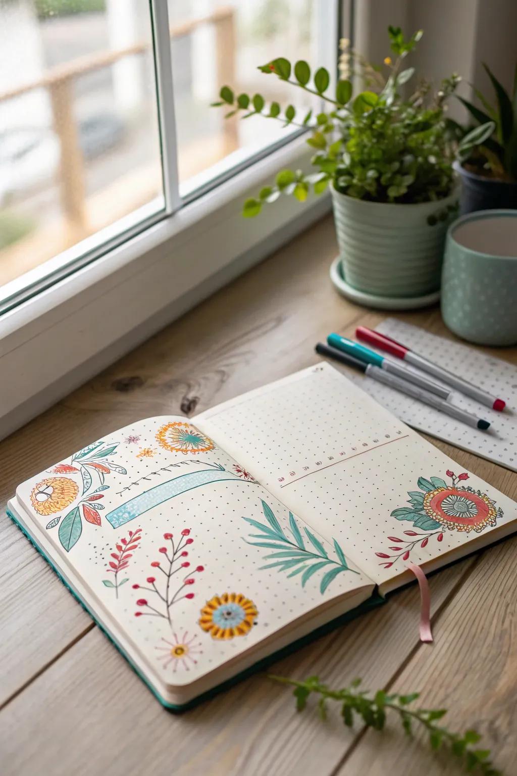 Discover the serene beauty of bullet journaling with a minimalist touch. Let your creativity flow in vibrant, handcrafted layouts.