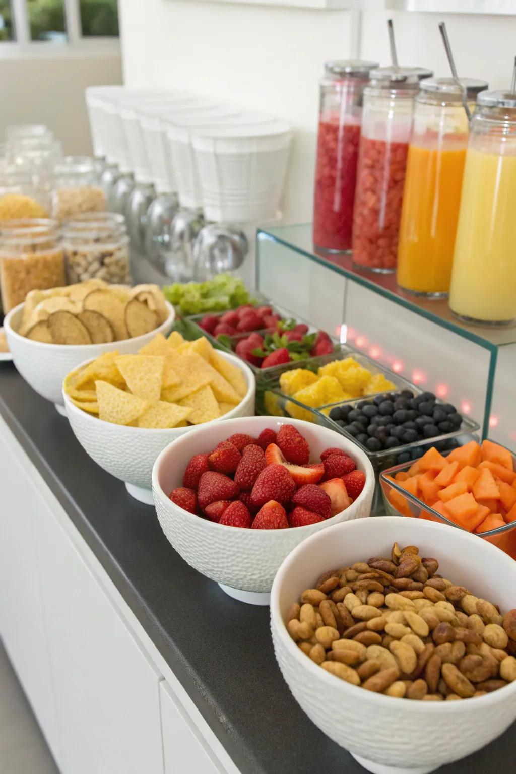 Pairing snacks with drinks enhances the guest experience.