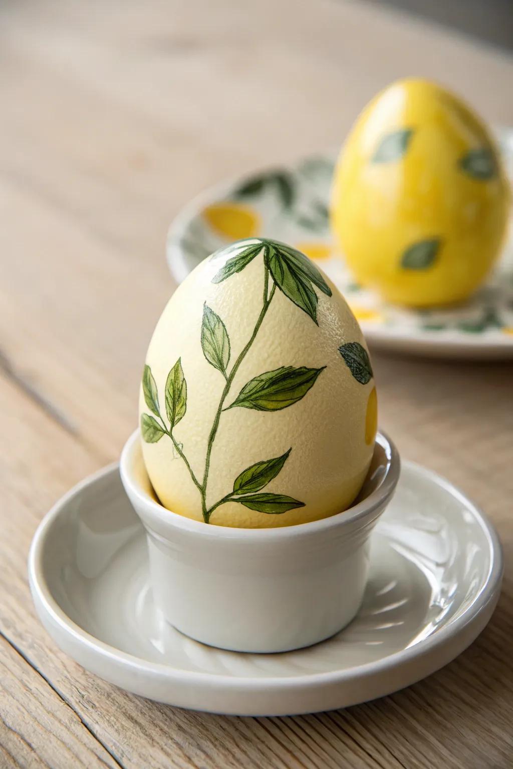 Brighten your space with a touch of citrus charm: Lemon-inspired egg artistry for a splash of sunshine.