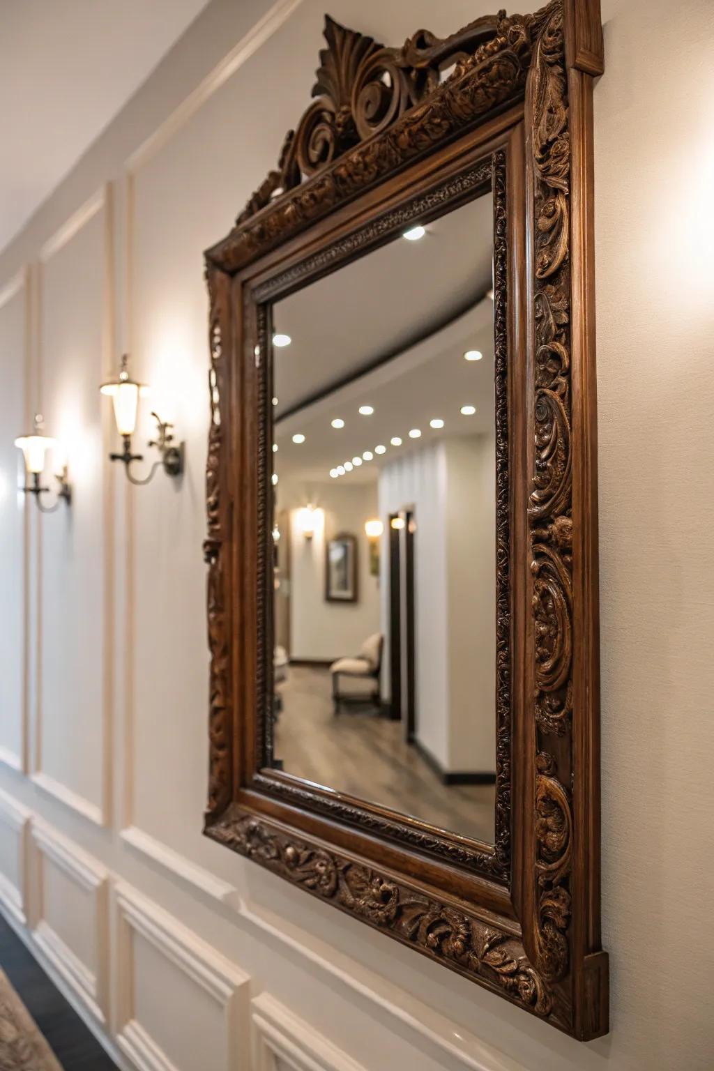 Transform your space with mirror magic: elegance meets functionality in this artisanal masterpiece.
