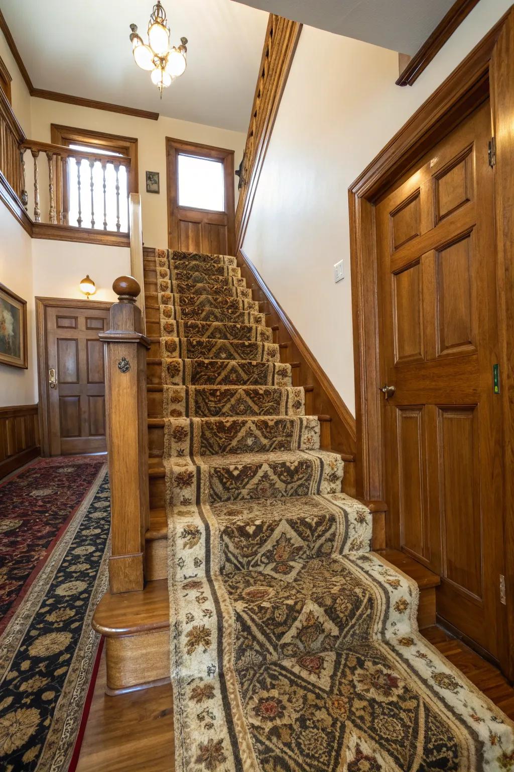 A patterned runner adds both style and comfort.